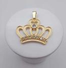 Pingente coroa de xangô banhado a ouro 18k