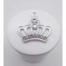 Pingente coroa de xangô banhado a rhodium