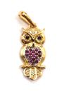 Pingente Coruja com Zircônias em ouro 18K