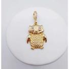 Pingente coruja cravejado com microzirconia banhado a ouro