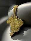 Pingente Cristo Brasil Cravejado m - Banhado a Ouro 18k