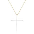 Pingente Crucifixo Com Pedras De Zircônia Folheado A Ouro