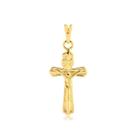 Pingente Crucifixo Jesus Cristo Folheado A Ouro 18k