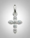 Pingente Cruz 10mm Zircônia Cravejado 10mm