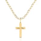 Pingente Cruz Chapa Ouro 18k P25