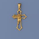 Pingente Cruz Com Face De Cristo 4cm