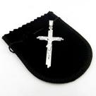 Pingente Cruz Cristo 45mm Folheado Prata Pi147