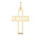 Pingente Cruz Jesus Nome Vazado Ouro 18k Puro P113