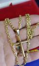 Pingente Cruz Oca com Fio Ouro 18 Kilates 6.30 Gramas 44 mm Tubo 4 mm