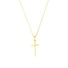 Pingente Cruz Ouro 18k Crucifixo Palito Espelhado Liso Unissex R011