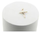 Pingente Cruz Palito Ouro 18k 750 Aplique De Ouro Branco M