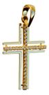 Pingente Cruz Zirconia Com Corrente Veneziana 50cm Ouro 18k