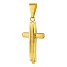 Pingente de Aço Cruz IPG Trabalhada 30x15mm