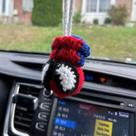 Pingente de aranha em crochê para retrovisor de carro ColisPar 11 x 6 cm
