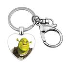 Pingente de chaveiro Shrek em forma de coração para fãs