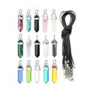 Pingente De Cristal Hexagonal De Quartzo Com Corrente De Couro E Bolsa De Armazenamento 40PCS 30PCS