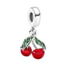 Pingente De Flor De Maçã Em Forma De Coração Vermelho Em Prata 925 Para Pulseira Europeia DIY