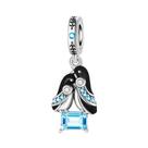 Pingente De Inverno Em Prata Esterlina 925 Com Tema De Floco De Neve, Boneco De Neve E Pinguim Para