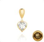 Pingente De Ouro 18k 750 Coração 7mm De Zircônia