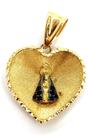 Pingente de ouro 18k Coração Nossa Senhora Aparecida