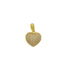 Pingente de Ouro 18k Coração Trabalhado com Zircônias 11mm Pingente de Ouro 18k Coração Trabalhado com Zircônias 11mm