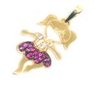 Pingente de ouro 18k Filha com Pedras