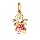 Pingente de ouro 18k Filha com Pedras