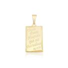 Pingente de Ouro 18k Placa Masculina Tudo Posso Banhada a Ouro Pingente de Salmo