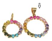 Pingente de ouro 18k Redondo com Pedras Pingente de ouro 18k Redondo com Pedras