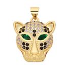Pingente de Pantera, Leão e Leopardo Banhado a Ouro 18k com Zircônia - Para Joias DIY