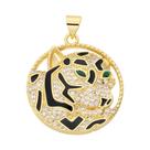 Pingente de Pantera, Leão e Leopardo Banhado a Ouro 18k com Zircônia - Para Joias DIY