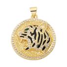 Pingente de Pantera, Leão e Leopardo Banhado a Ouro 18k com Zircônia - Para Joias DIY