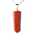 Pingente de Pedra Jaspe Vermelho com Presilha Prateada - Acessório Elegante e Natural