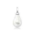 Pingente de pérola barroca banhado a ródio branco - 4 cm x 1,5 cm