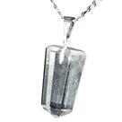 Pingente de Pontinha de Pedra Quartzo Cristal com Presilha e Pino Prateado - Acessório Esotérico