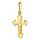 Pingente de Prata Crucifixo Small Revestida 18k 15X9mm