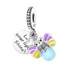 Pingente De Prata Esterlina 925 Com Charme De Vaga-lume Para Pulseira DIY Feminina