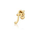 PINGENTE DE PULSEIRA ESTEIRA 'FÉ' LISO EM AÇO DOURADO - 1,6 x 0,9 cm