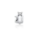 Pingente de pulseira esteira gato liso em aço inoxidável