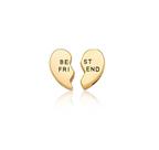 PINGENTE DE PULSEIRA ESTEIRA LISO CORAÇÃO BEST FRIEND EM AÇO DOURADO - 1,2 x 1,3 cm