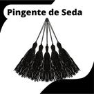 Pingente De Seda Tassel - Franja - Preto - Com 20 Unidades - Nybc