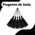 Pingente De Seda Tassel - Franja - Preto - Com 50 Unidades - Nybc