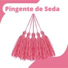 Pingente De Seda Tassel - Franja - Rosa Chiclete - Com 20 Unidades - Nybc