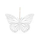 Pingente decorativo borboleta vazada prata 10cm