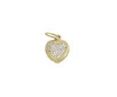 Pingente Delicado Ouro18K Forma Coração Zircônio Amor 13,4mm