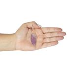 PINGENTE DENTE DE PEDRA AMETISTA - (3 a 4,5)cm - PRATA 925