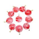 Pingente Disco Liso de Pedra Cherry com Pino Dourado - Atacado Pingente Disco Liso de Pedra Cherry com Pino Dourado - Atacado