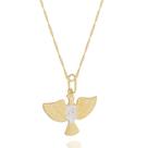 Pingente Divino 2 Cores Com Corrente Singapura Ouro 18k Pingente Divino 2 Cores Com Corrente Singapura Ouro 18k