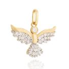 Pingente Divino Espírito Santo Em Ouro 18k Zircônias Pomba