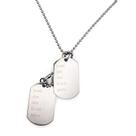 Pingente Dog Tag Duplo Estilo Militar Forças Armadas Aço Inox Prateado Para Gravação Top